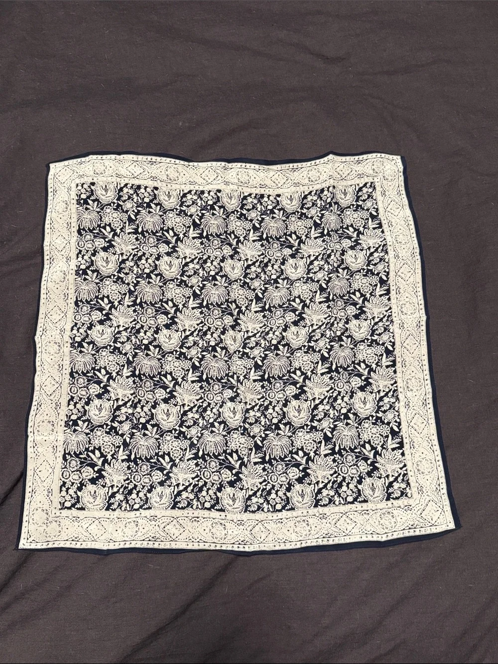 MADEWELL Navy and White Floral Bandana Scarf